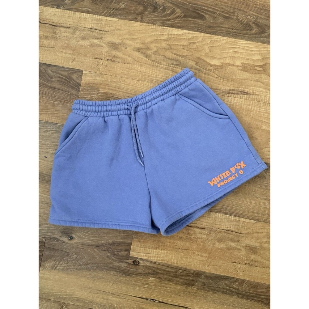 White Fox Project 5 Lounge Shorts Womens Size Small Blue Peach Fleece Athletic